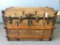 Antique Rolling Wood Travel Trunk