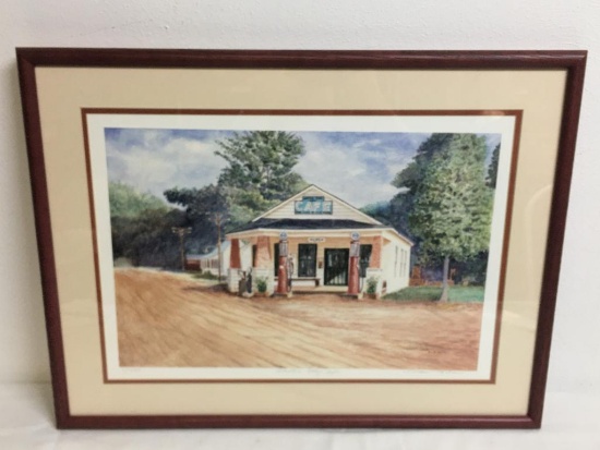 Framed Original Appears to be Watercolor "Whistle Stop Cafe"