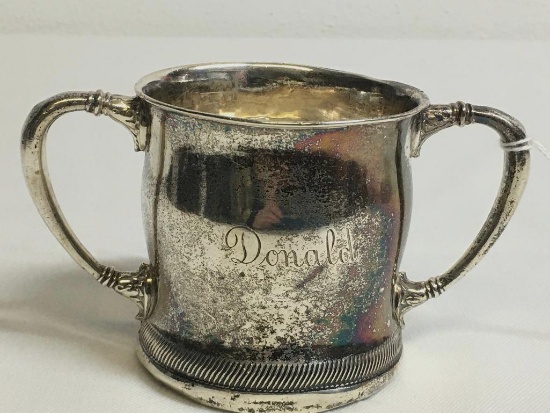 Antique Sterling Silver Baby Cup Engraved 1897