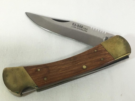 Ka Bar 1189 Stainless Blade Pocket Knife