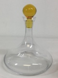 Decanter w/Yellow Glass Stopper