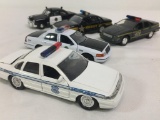 Group of 5 Metal Sheriff & Dayton Police Scale Model Cars