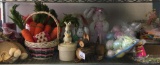 Shelf Lot of Spring Decorations