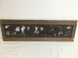 Wood Framed Cast Iron Animals Art