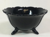Onyx Glass Footed Candy Dish