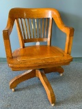 Wood Swivel Rolling Office Chair