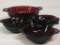 Group of Red Glass Bowls