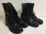 Two Pairs Black Leather Boots