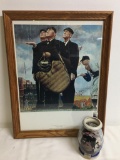 Norman Rockwell Framed Print and Stein