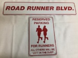 Pair of Metal Runners Signs