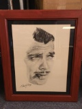 Matted and Framed Clark Gable Drawing