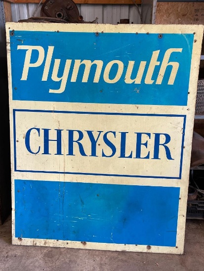 Vintage Plymouth Chrysler Dealership Metal Sign