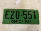 Vintage 1929 Ohio License Plate
