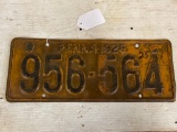 Vintage 1928 Pennsylvania License Plate