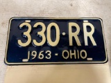 Vintage 1963 Ohio License Plate