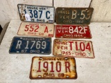Group of Vintage 1960's House Vehicle Ohio License Plates