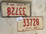 Pair of '68 Vintage Ohio Matching License Plates