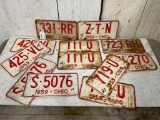 Group of Vintage 1959 Ohio License Plates
