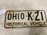 Two Vintage Ohio Historical License Plates