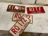 Group of Vintage 1965 & 1966 Ohio License Plates