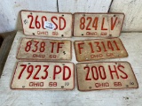 Group of 8- ?68 Vintage Ohio License Plates