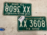 Matching Set of '73 Vintage Ohio License Plates