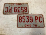 Matching Set of '70 Vintage Ohio License Plates