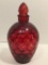 Vintage Ruby Red Honeycomb Decanter