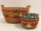 Pair of 1999 Longaberger Baskets. One w/Cloth & Plastic Liner Christmas Collection