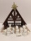 Vintage Ceramic/Needlepoint Nativity Scene