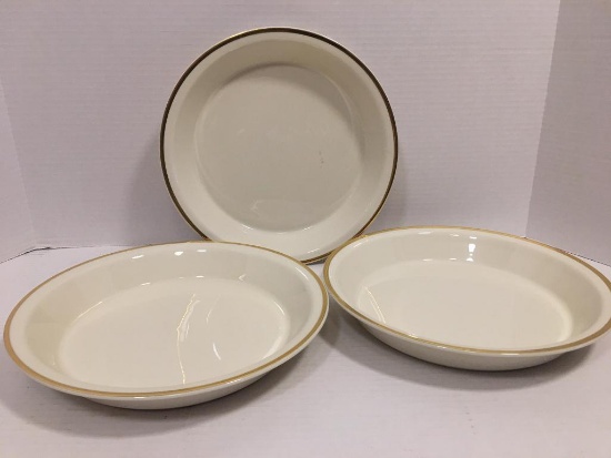 Set of 3 Lenox "Eternal Bakeware" Pie Plates