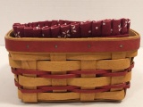 Longaberger Basket w/Cloth & Plastic Liner