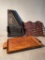 Metal Flag with Some Rust, Wood Tray With Crack and Vintage Autoharp Type Item