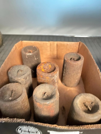 Group of 7 Antique Clock Weights