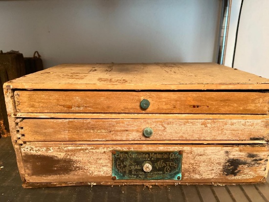 Elgin Box w/Glass Vials of Screws