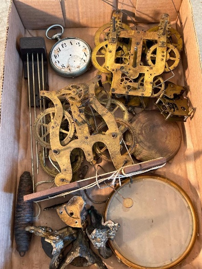 Variety of Vintage Clock Parts & Pieces