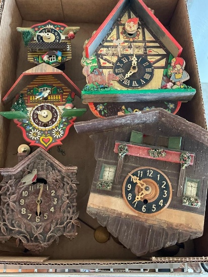 Group of Mini Antique Coo Coo Clocks