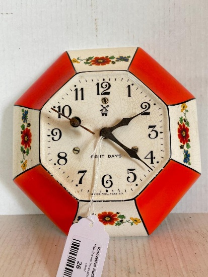 Vintage 8 Day Clock by Irving Miller