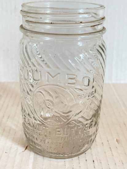 Vintage Jumbo Peanut Butter Brand 1lb Jar w/NO Lid