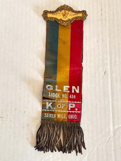 Knights of Pythias Glen Lodge No. 459 K of P Seven Mile, Ohio Badge