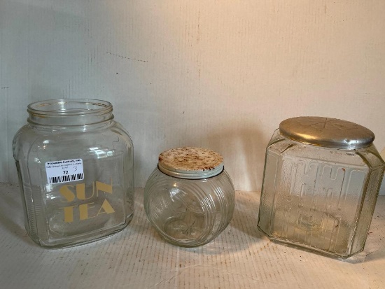 Group of 3 Vintage Glass Jars/Canisters