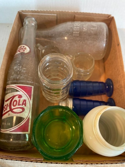 Group of Misc Vintage Glass Bottles & More