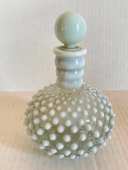 Hobnail Glass Perfume Jar w/Glass Stopper