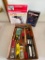 Group of Hand Tools, Glue Gun and Cordless Drill in Box