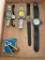 Group of Watches as Pictured and Metal Badge, Untested