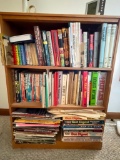 Wood Bookshelf & Misc Books of Mostly Gun Titles
