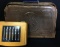Group of Wood Pens w/Wood Case & Vintage Leather Briefcase
