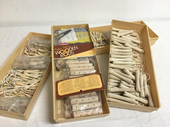 Large Lot of Misc Size Wood Rollers & Rods