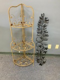 Metal Shelf and Decorative Metal Accent Item