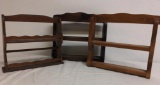 Group of 3 Wood Spice Rack Shelves